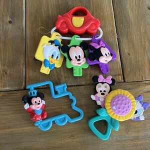 Vintage Disney Mickey Mouse Keys Baby Toy Keychain Minnie‎ Donald Duck Arco